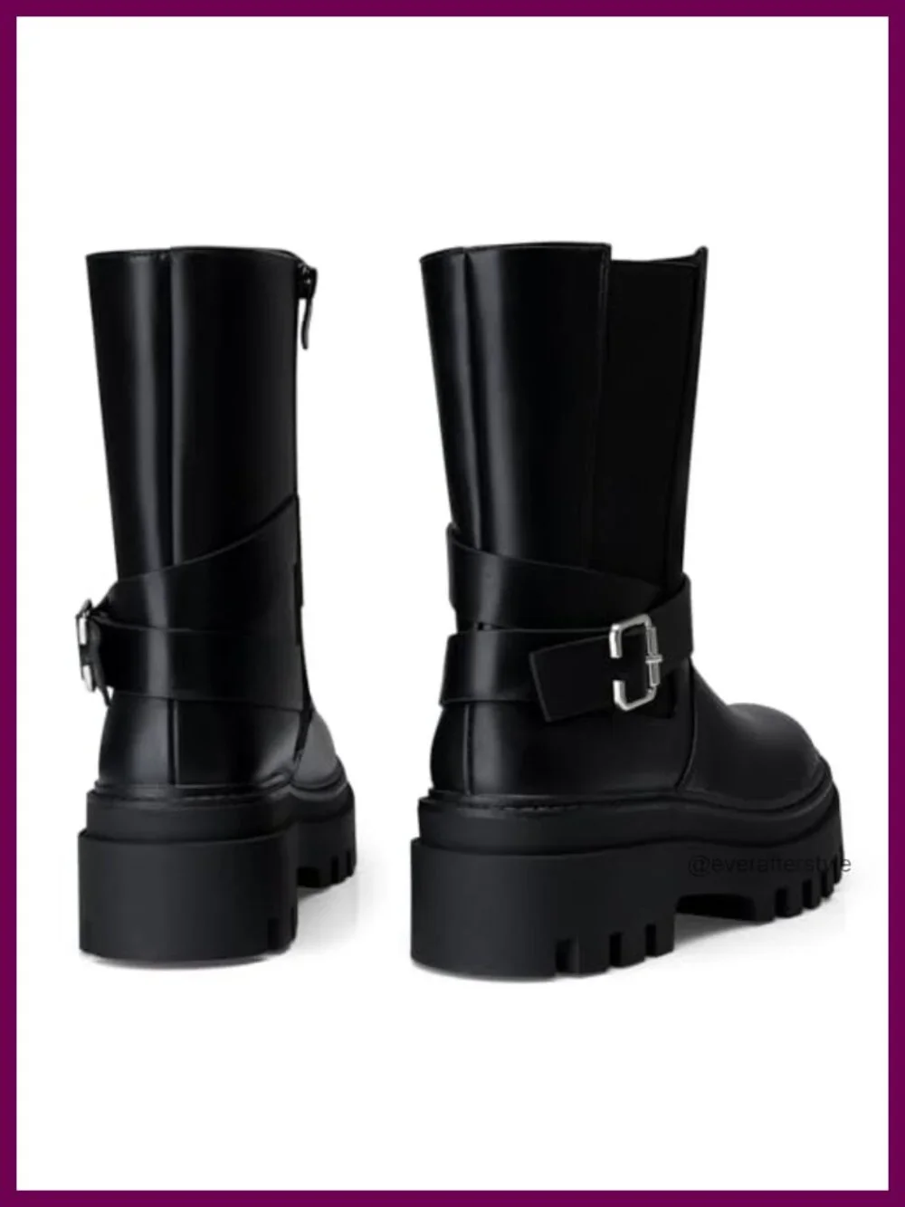 2.48in Platform Chelsea Ankle Boots PU Leather Waterproof Zip Closure